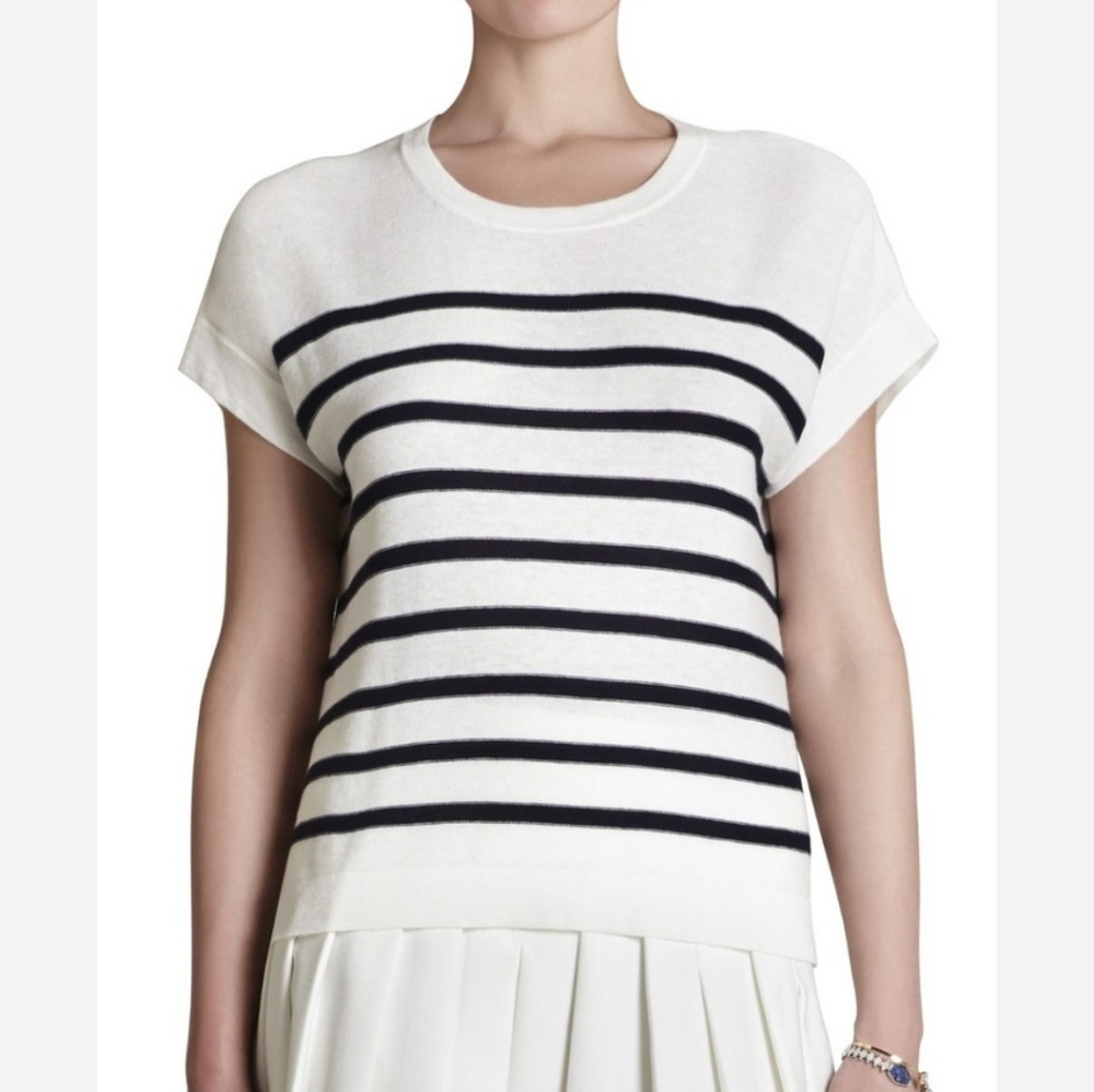 BCBG MAXAZRIA striped high-lo top Sz M